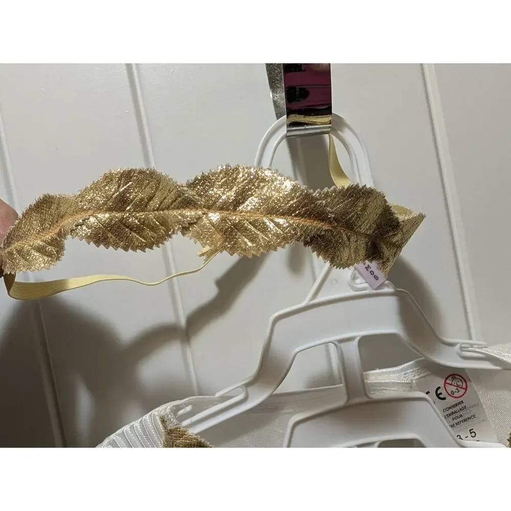 Roman Greek Goddess Halloween Costume Cosplay Dress Headband Kids Size 3-5
